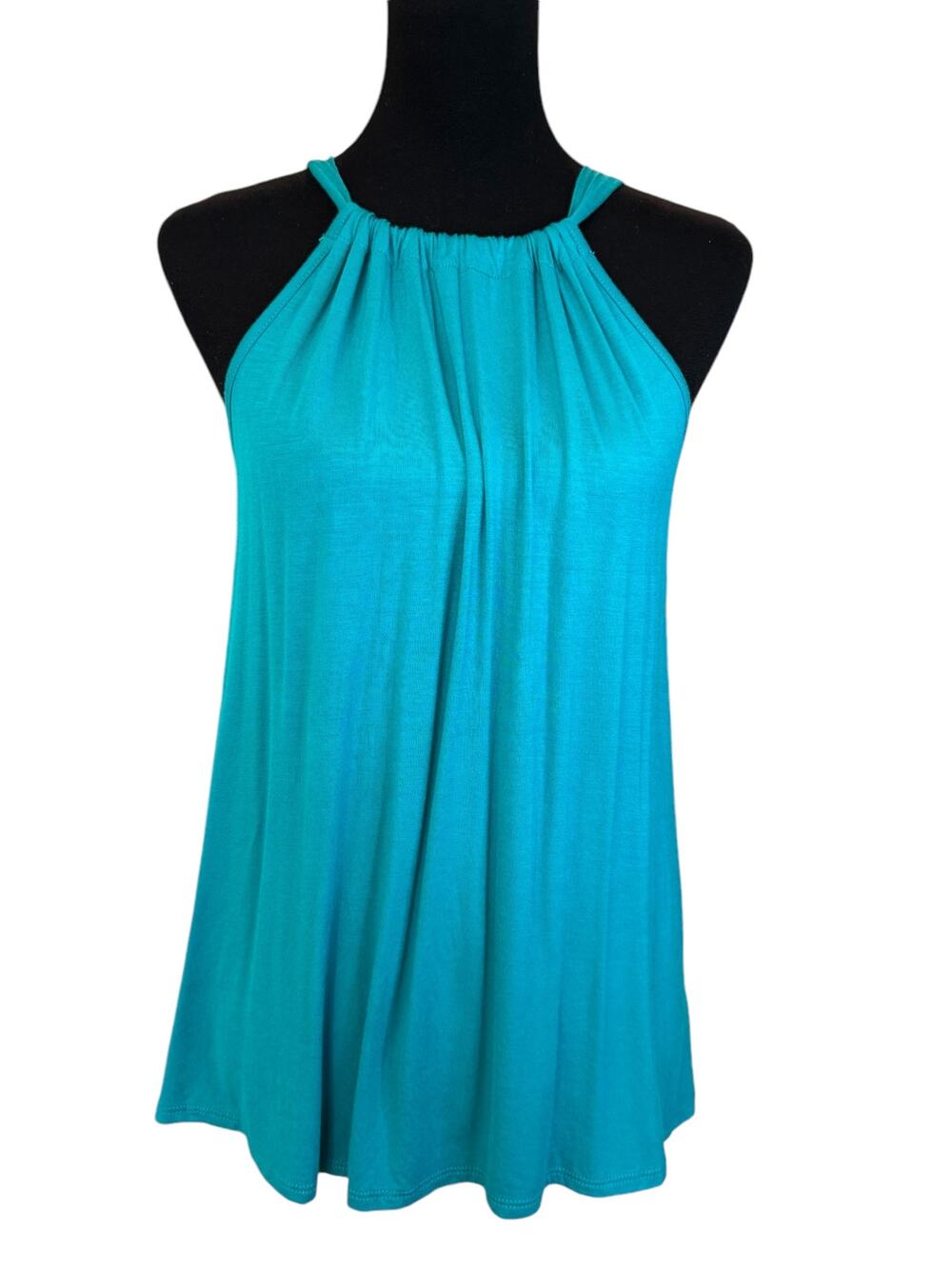 New ~ LOVEAPELLA ~ Halter Neck Tank Top Size M Vacay Cruise Summer Teal